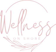 Wellness On Shore logo featuring stylised text in a circular design, representing health and wellness services in Chiswick and Balmain.